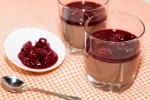 Шоколадная панна котта с вишневым соусом